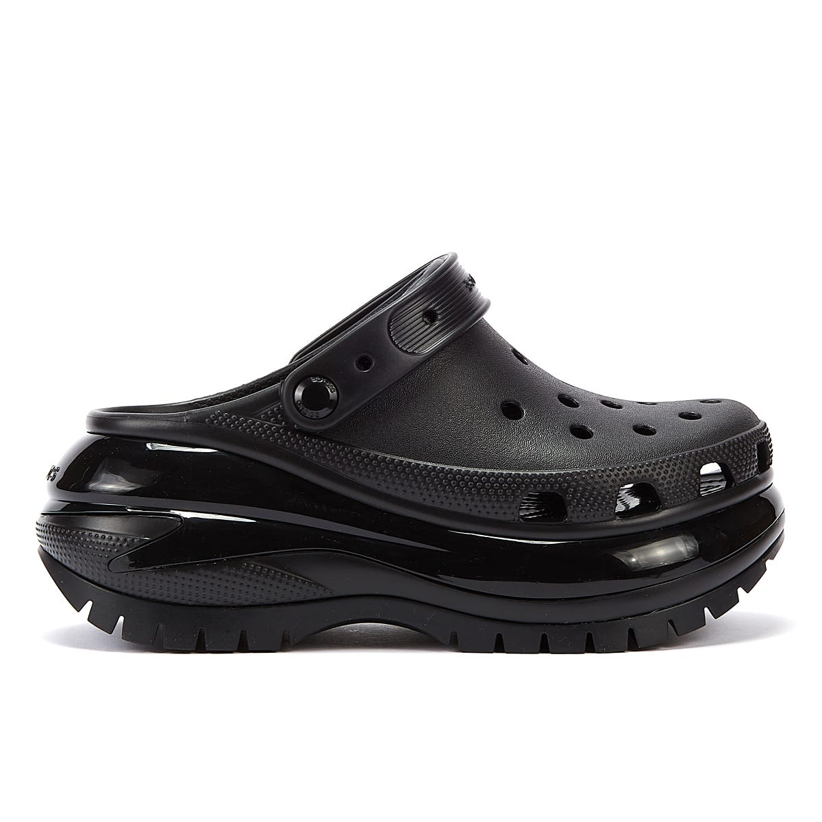 Sabots Crocs Classic Mega Crush noirs pour femmes