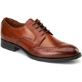 Base London Bell Chaussures Richelieu En Cuir Brûlé Pour Hommes