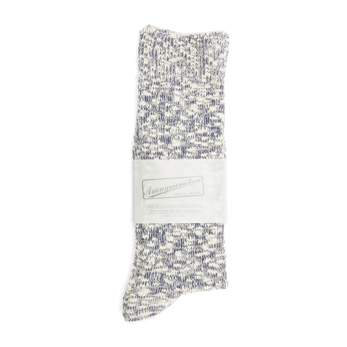 Anonymous Ism Lightweight Slub Crew Chaussettes En Coton Pour Hommes, Hautes Jusqu'Au Mollet