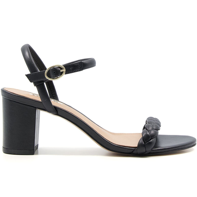 Dune Jaslyn Talons Hauts Noirs Pour Femmes En Cuir