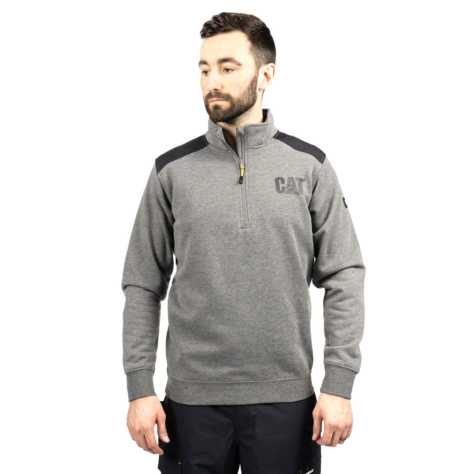 Caterpillar Essential 1/4 Zip Sweatshirt Gris En Polyester Pour Homme