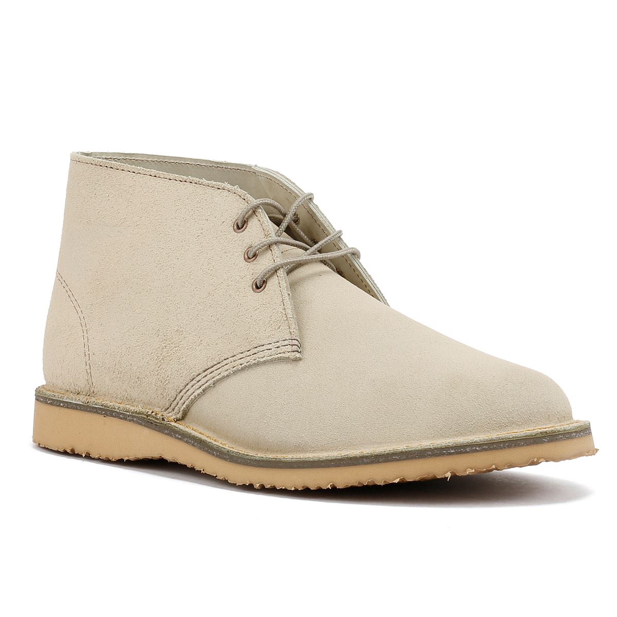Red Wing Shoes Weekender Chukka Bottes Pour Hommes En Cuir Beige