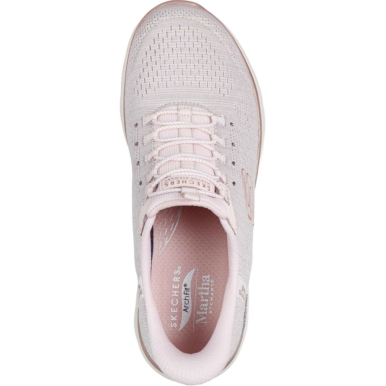 Skechers Arch Fit Summits - Soft Shimmer Baskets Légères En Textile Pour Femmes Rose Clair