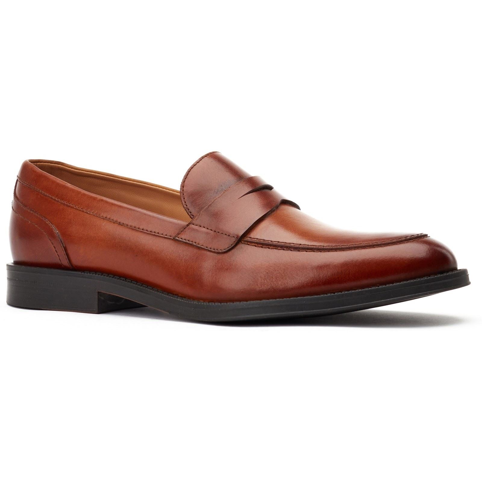 Base London Kennedy Chaussures En Cuir Pour Hommes En Tan Brûlé À Enfiler