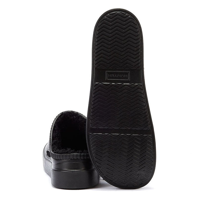 Hunter Sabots Noirs À Fleurs Doublés