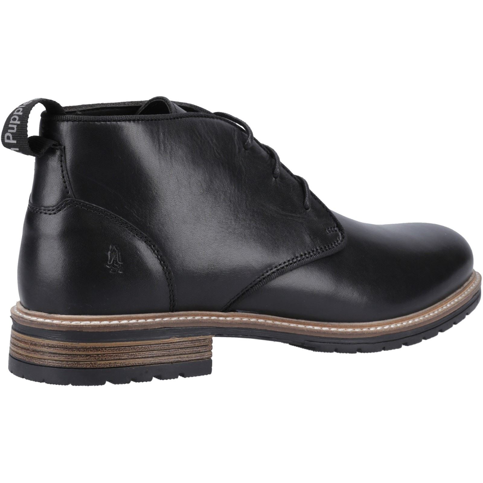 Hush Puppies Ricky Bottes Noires Pour Hommes En Cuir À La Cheville