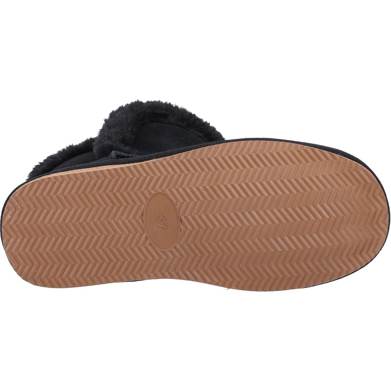 Hush Puppies Ashleigh Chaussons Noirs En Fausse Fourrure Pour Femme