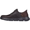 Skechers Garza Gervin Chaussures À Lacets En Cuir Pour Hommes, Couleur Chocolat.