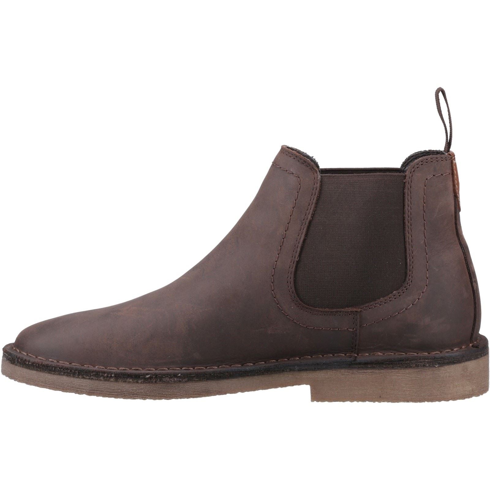 Hush Puppies Shaun Bottes Homme En Cuir Marron Ciré