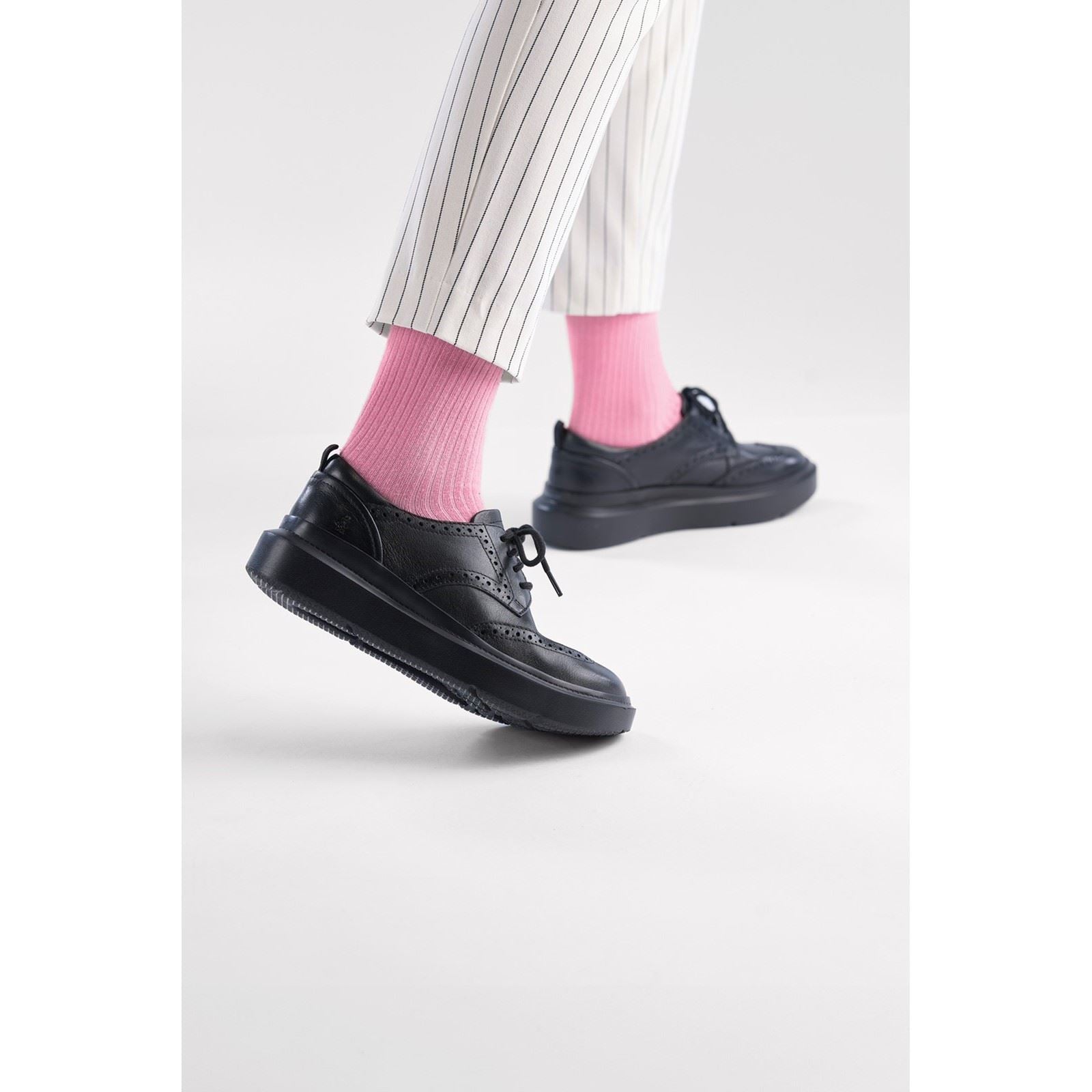 Hush Puppies Joy Chaussures Richelieu Pour Femmes En Cuir Noir/Noir