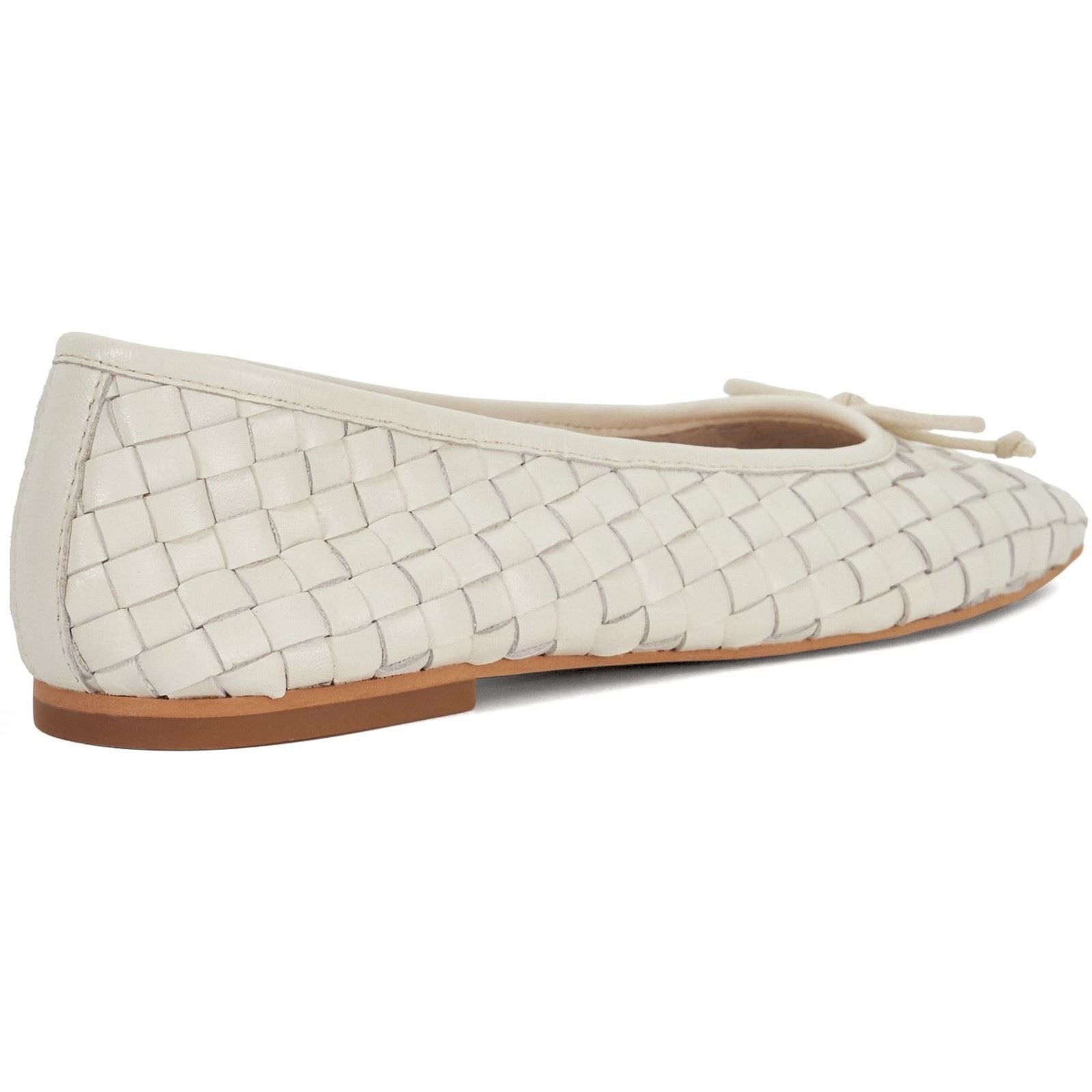 Dune Heat Chaussures Plates Pour Femme En Cuir Écru