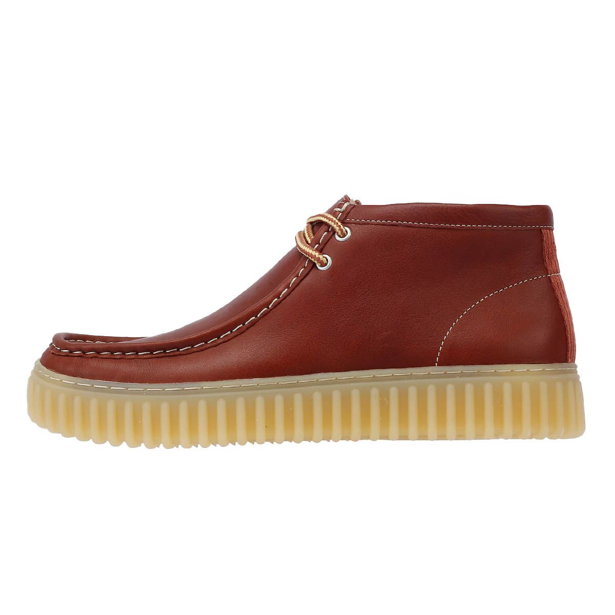 Clarks Main Torhill Hi Bottes Hommes En Cuir Marron