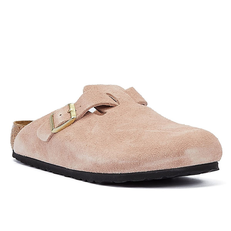 Birkenstock Chaussures Confortables En Daim Rose Clair Pour Femmes De Boston