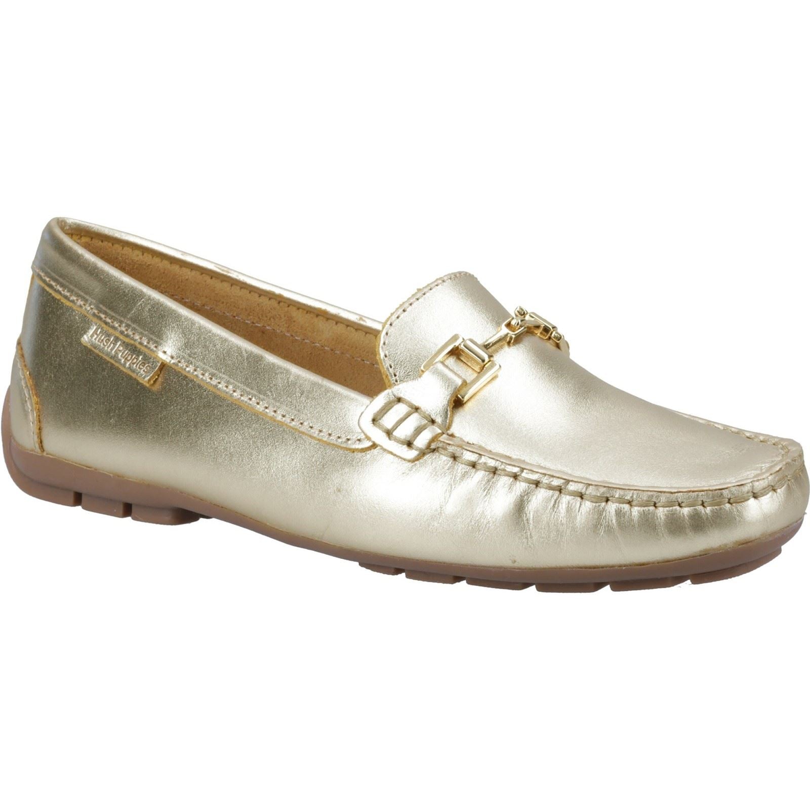 Hush Puppies Eleanor Chaussures À Enfiler En Cuir Pour Femme Couleur Or