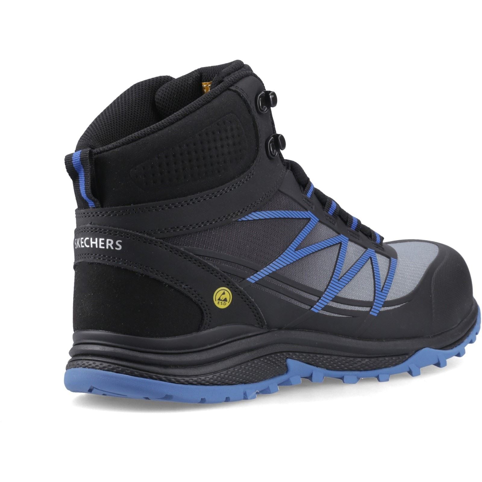 Skechers Workwear Puxal Firmle Bottes De Sécurité En Cuir Pour Hommes Noires/Bleues