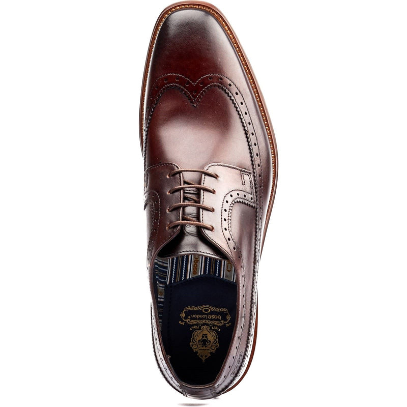 Base London Havisham Chaussures Derby En Cuir Pour Hommes Marron
