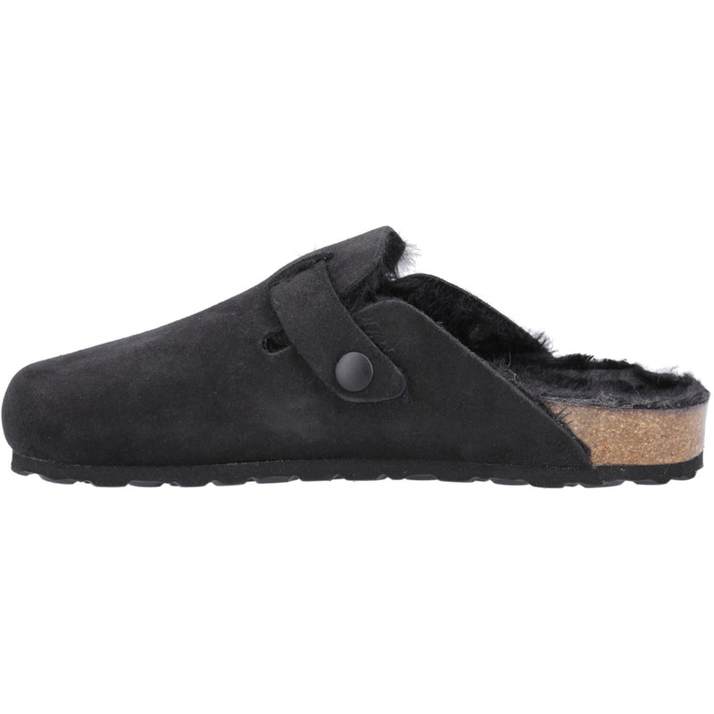 Hush Puppies Jade Chaussons En Cuir Pour Femmes Noirs