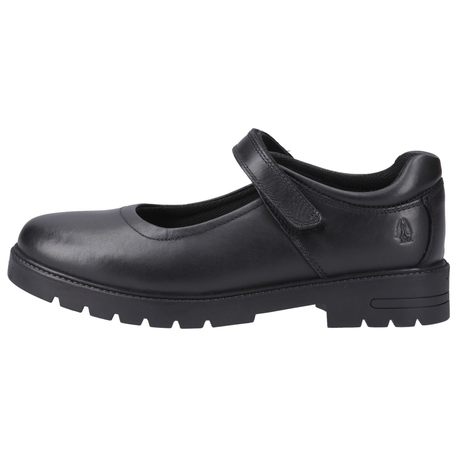 Hush Puppies Tanya Senior Chaussures Noires Pour Filles En Cuir