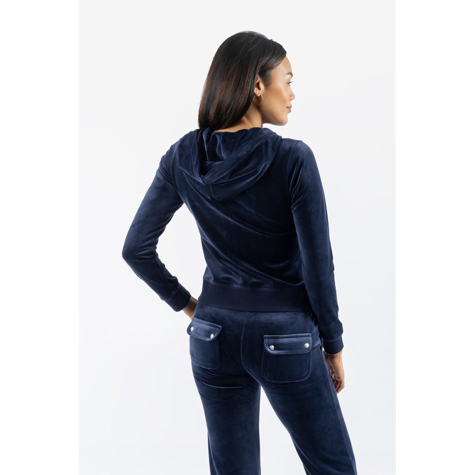 Juicy Couture Robertson Classic Jacket Sweat À Capuche Bleu En Polyester Pour Femmes