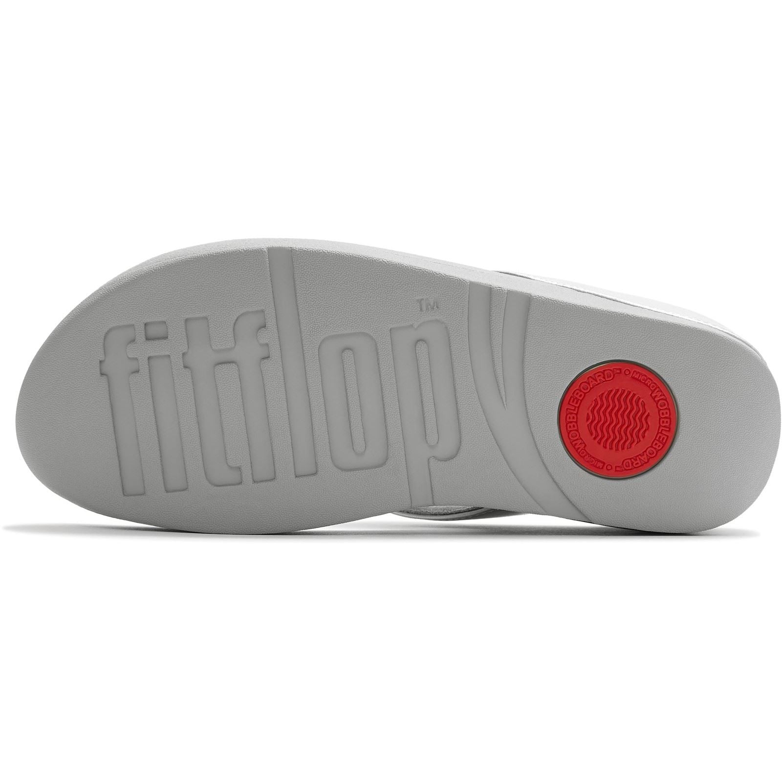 Fitflop Fino Toe-Post Sandales Argentées En Polyuréthane Pour Femmes
