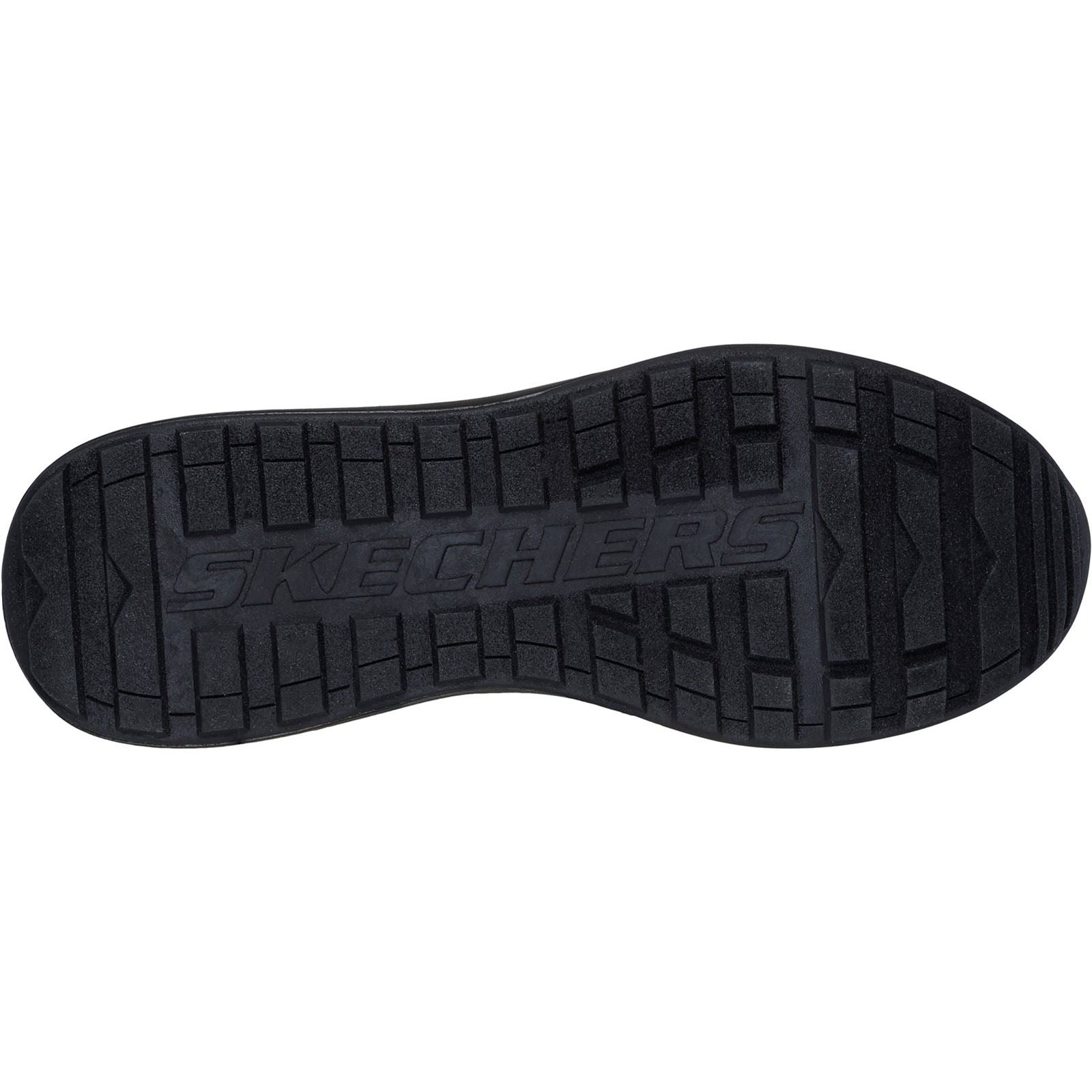 Skechers Netson Gander Chaussures Noires Pour Hommes En Synthétique À Lacets