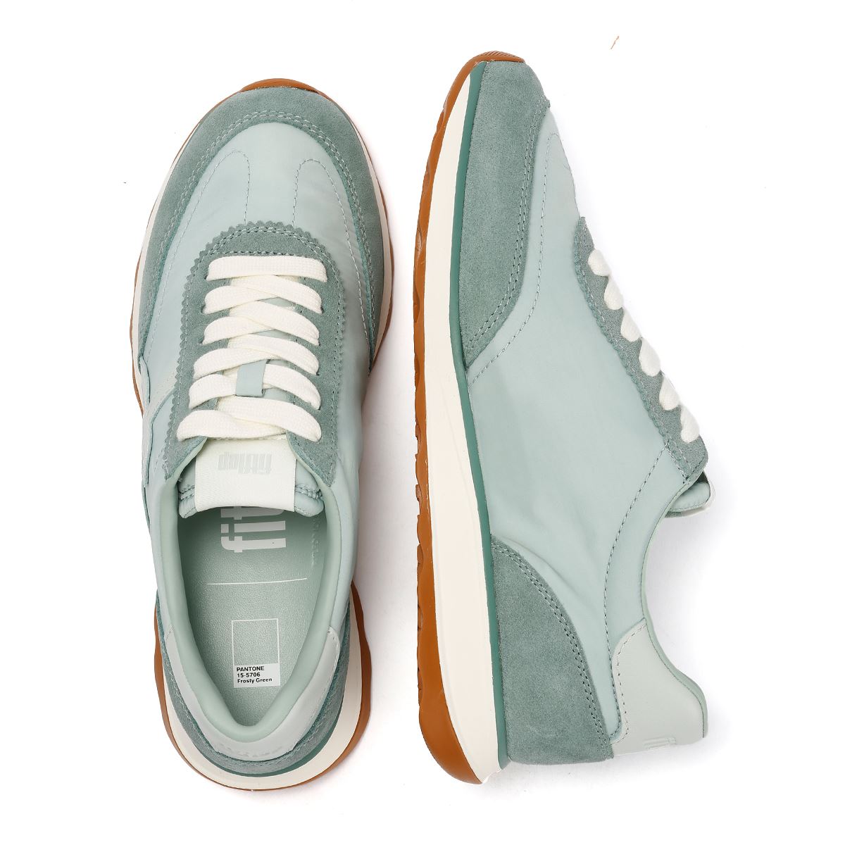 FitFlop X Pantone Retro-Q Baskets Vertes Pour Femmes Suede