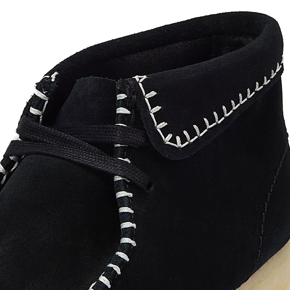 Clarks Bottes Noires Pour Femmes En Suède Avec Couture Wallabee