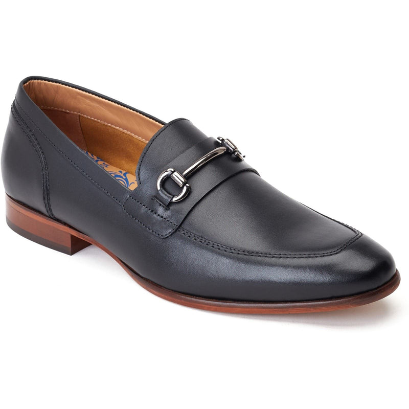 Base London Russo Mocassins Noirs En Cuir Pour Hommes