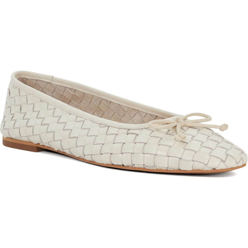 Dune Heat Chaussures Plates Pour Femme En Cuir Écru