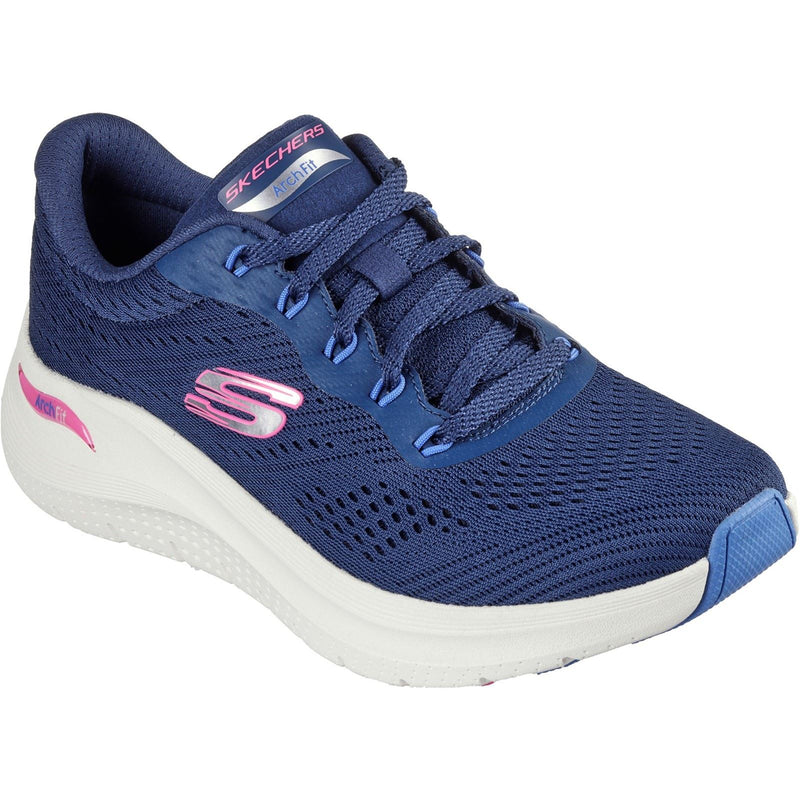 Skechers Arch Fit 2.0 Big League Baskets En Toile Pour Femmes Marine/Multicolores