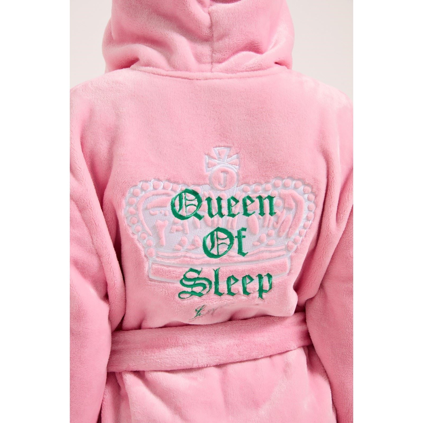 Juicy Couture Crown Robe De Détente Rose En Polyester Pour Femmes