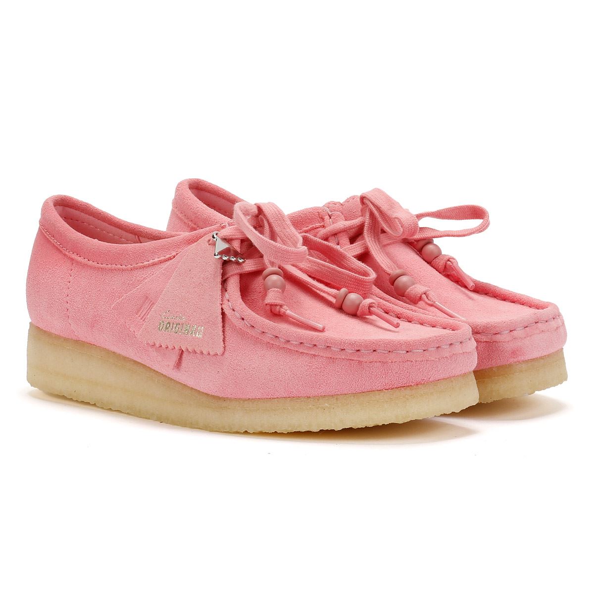 Clarks Originals Wallabee Chaussures Roses Pour Femmes En Suède