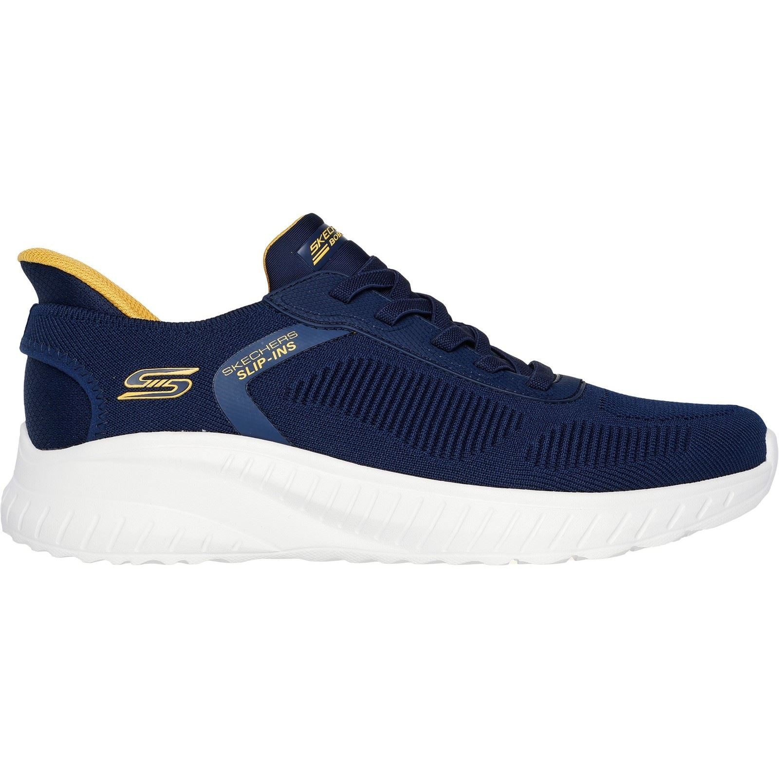 Skechers BOBS Sport Squad Chaos Solid Step Baskets Homme En Toile Bleu Marine
