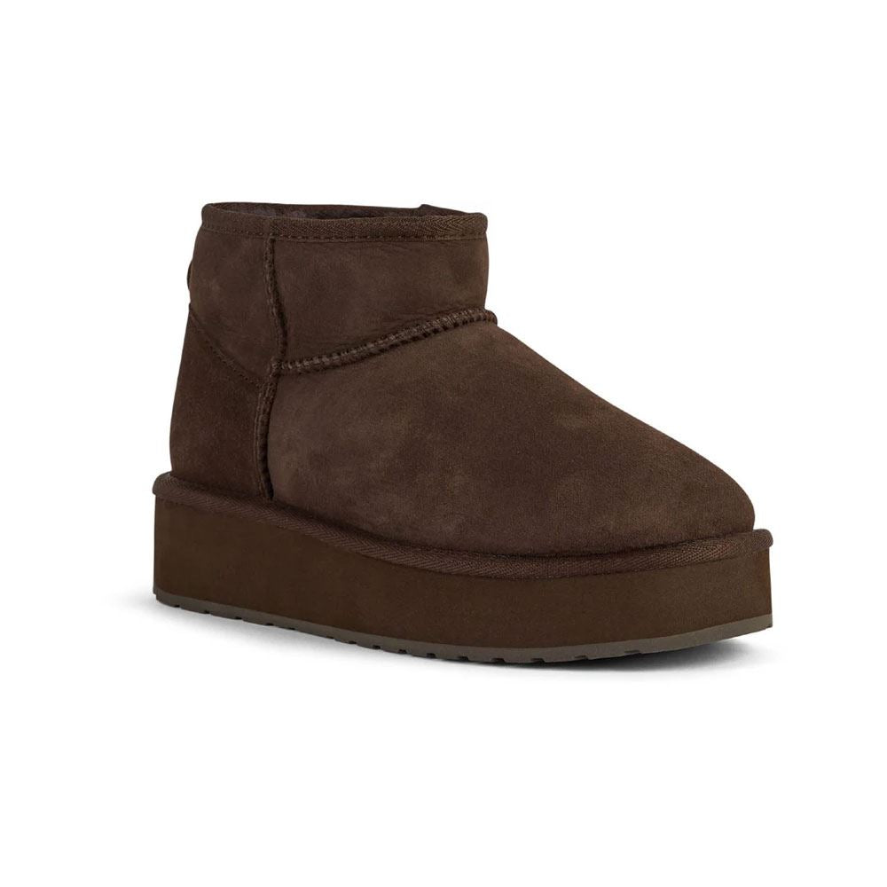 Emu Australia Stinger Micro Flatform 2.0 Bottes Marron En Peau De Mouton Pour Femmes