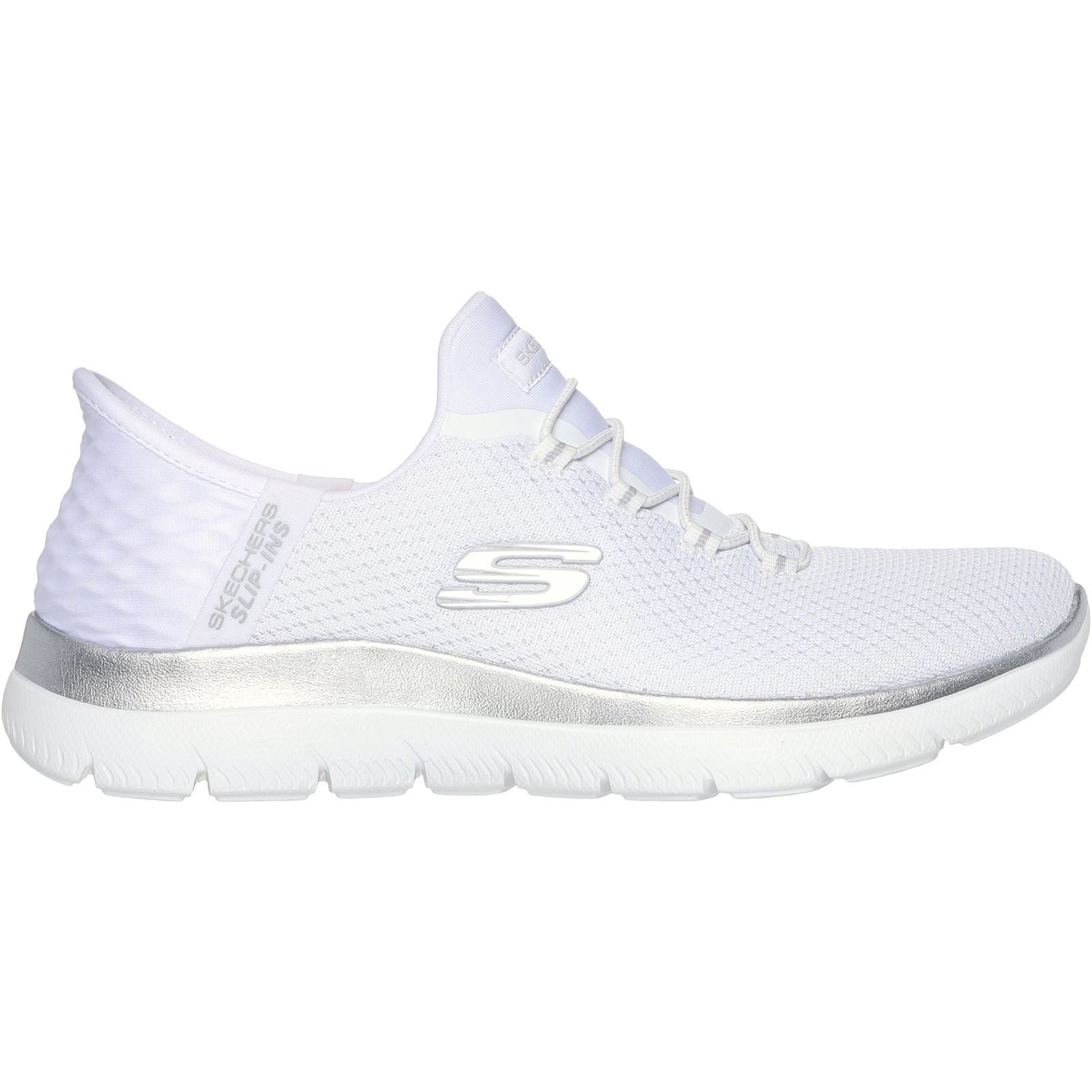 Skechers Summits Diamond Dream Sneakers En Textile Blanc/Argent Pour Femme