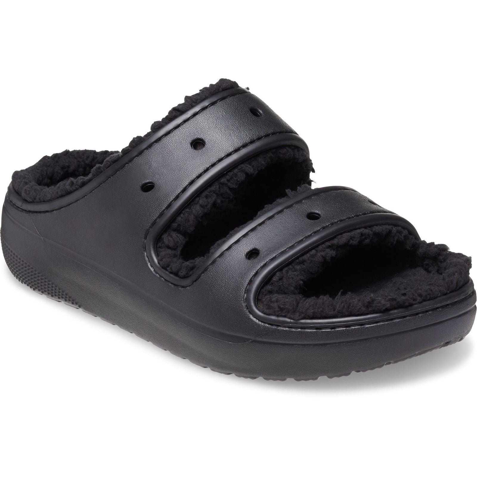 Crocs Classic Cozzzy sandales noires pour femme en thermoplastique