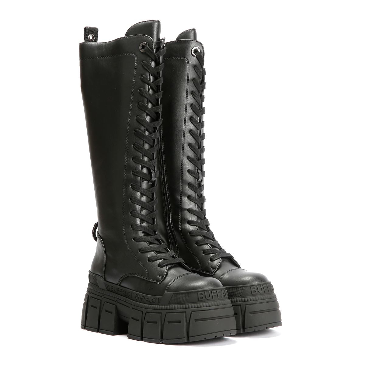 Buffalo Gospher Lace Up High Bottes Noires Pour Femmes