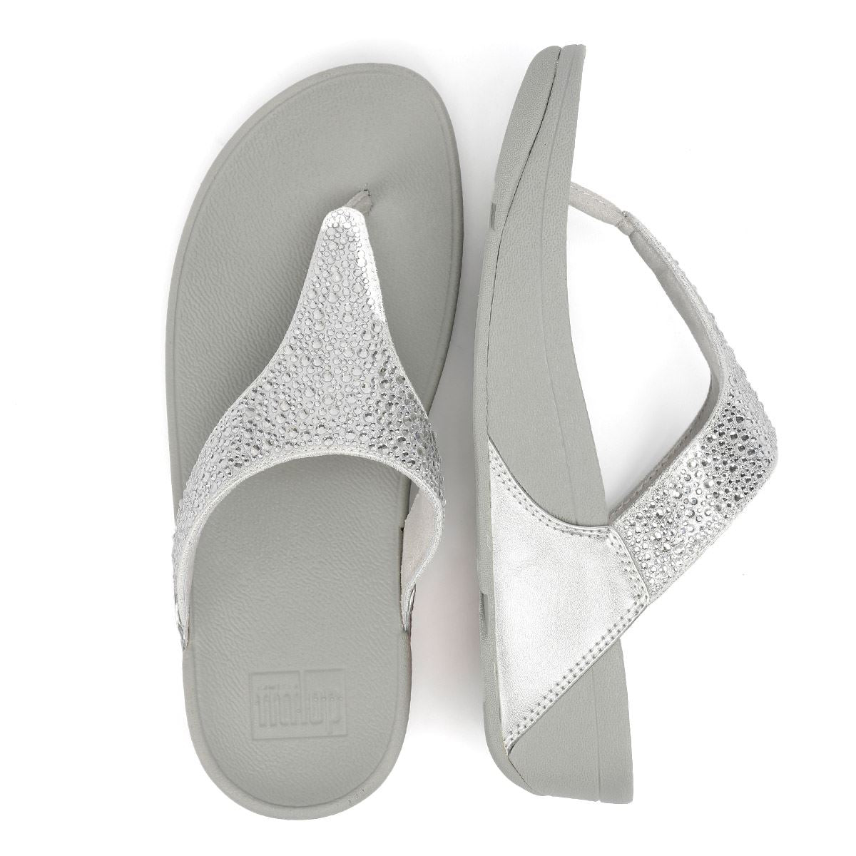FitFlop Lulu Crystal Mix Sandales Argentées Pour Femmes