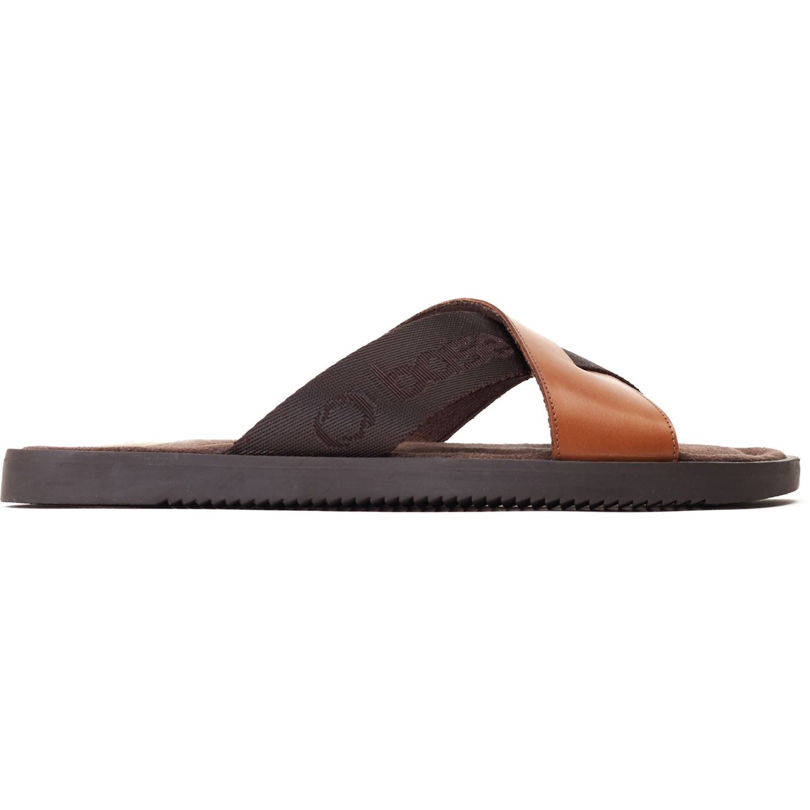 Base London Webb Sandales Pour Hommes En Cuir Brun Brûlé
