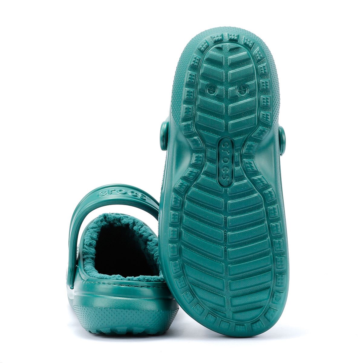 Crocs Classic Lined Sandales Vertes Pour Femmes