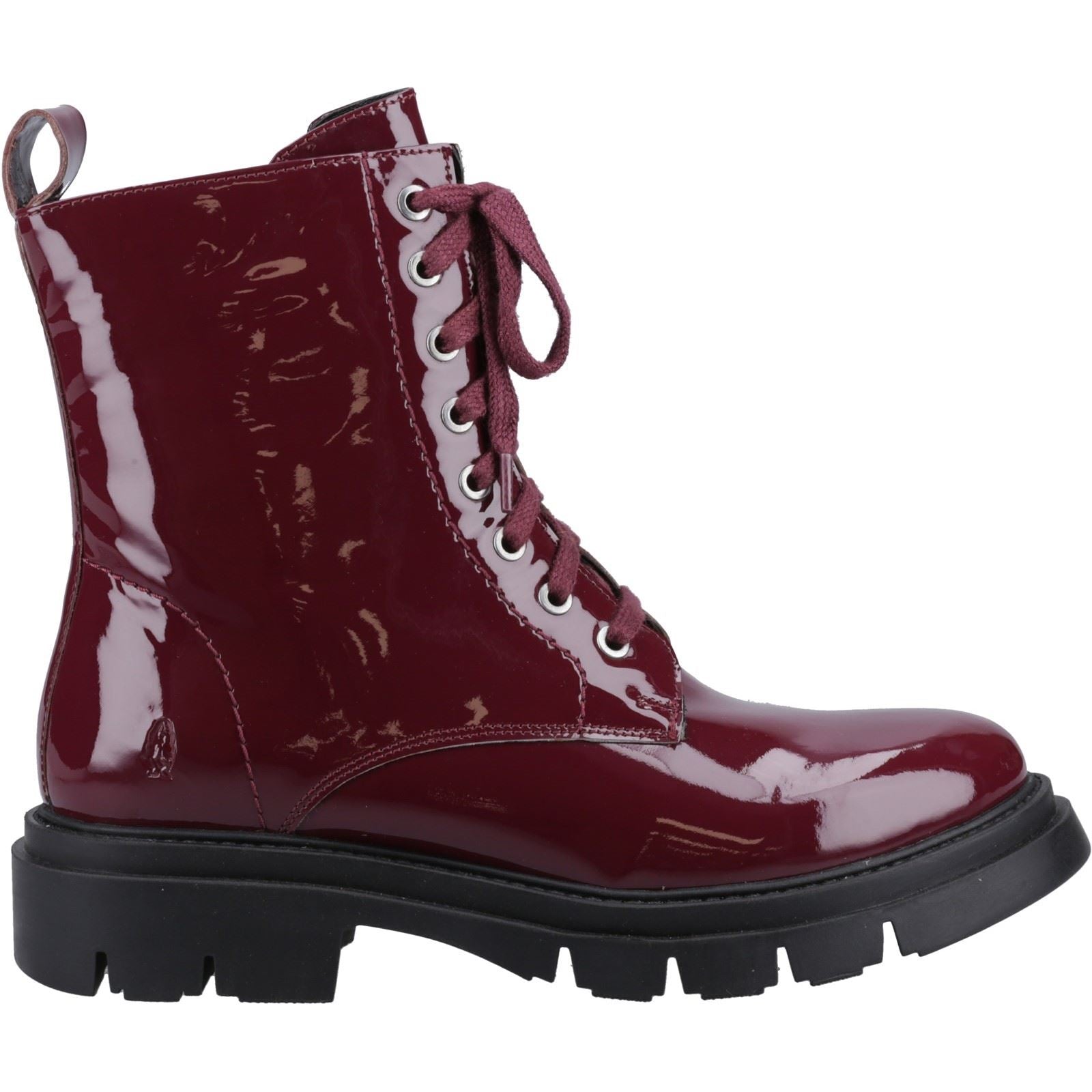 Hush Puppies Rhea Bottes En Cuir Bordeaux Pour Femmes