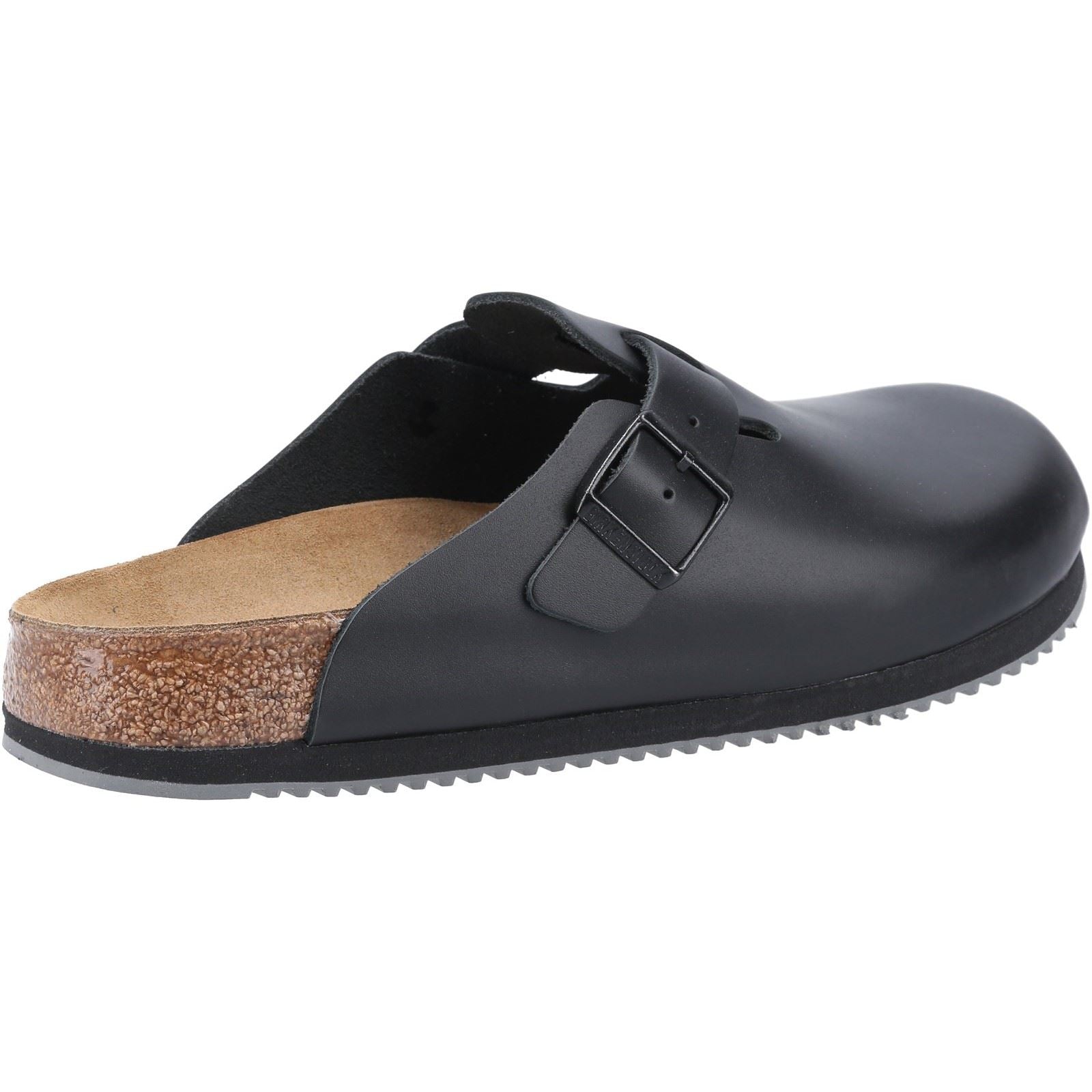 Birkenstock Boston Super Grip Cuir Noir Pour Homme