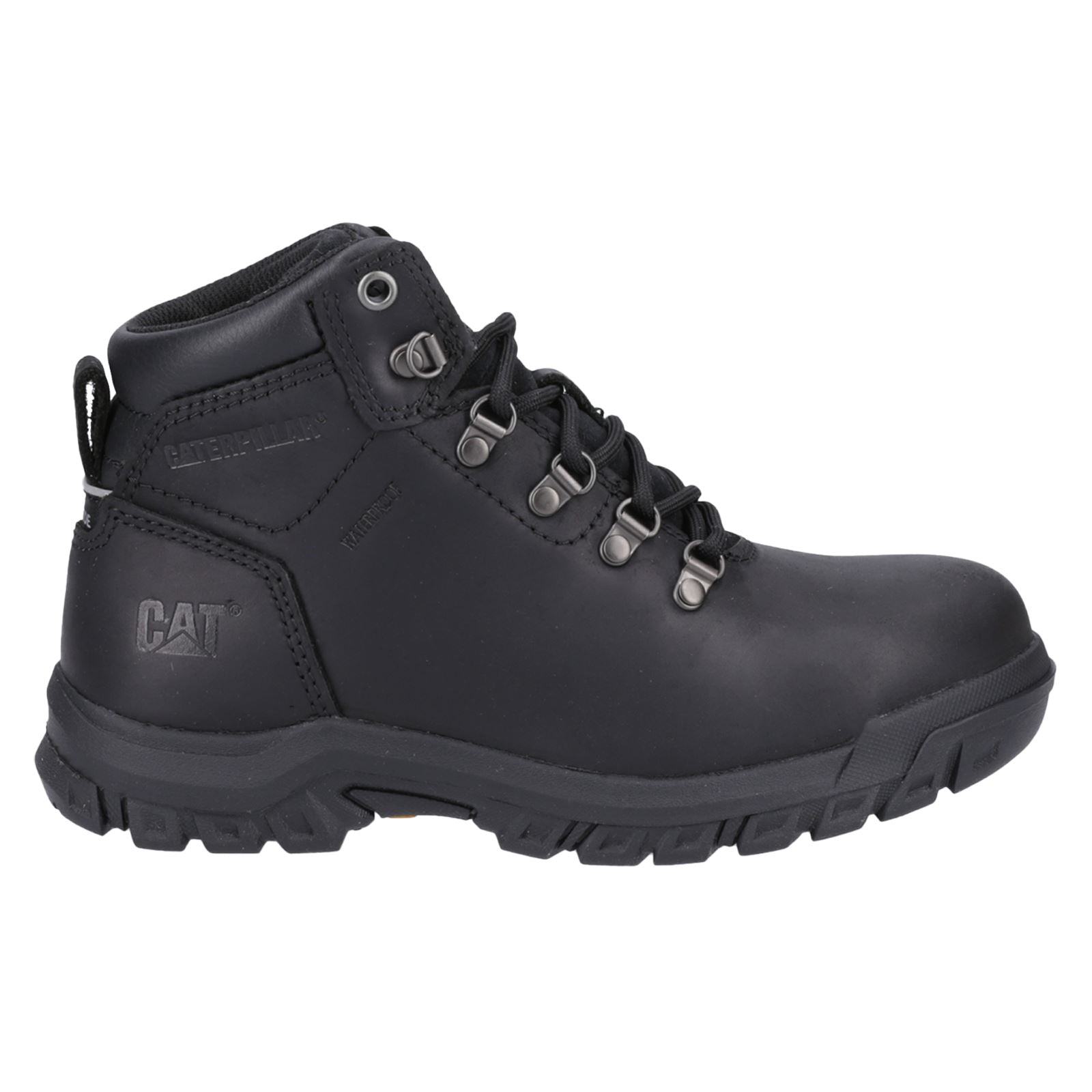 Caterpillar Bottes De Sécurité Noires En Cuir Pour Femmes Mae