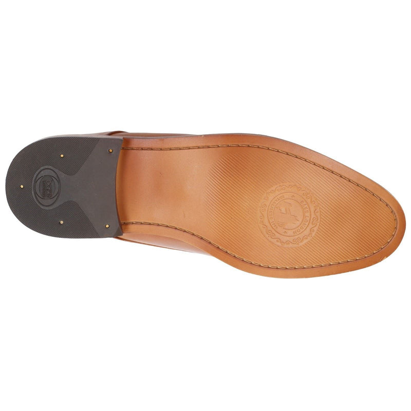 Base London Script Washed Chaussures Oxford Pour Hommes En Cuir Couleur Fauve