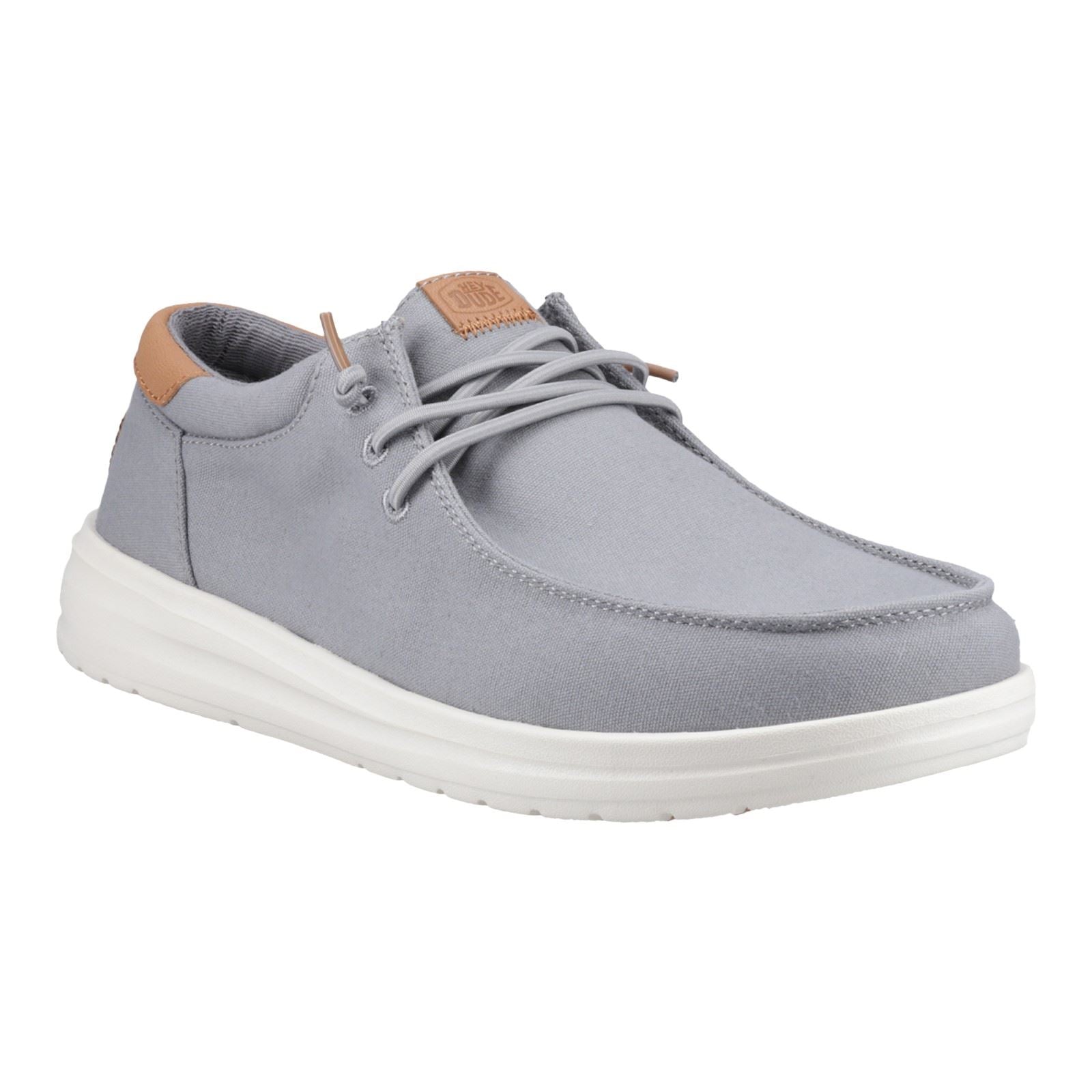 HEYDUDE Paul Canvas Chaussures Mocassins Pour Hommes En Coton Gris Monument