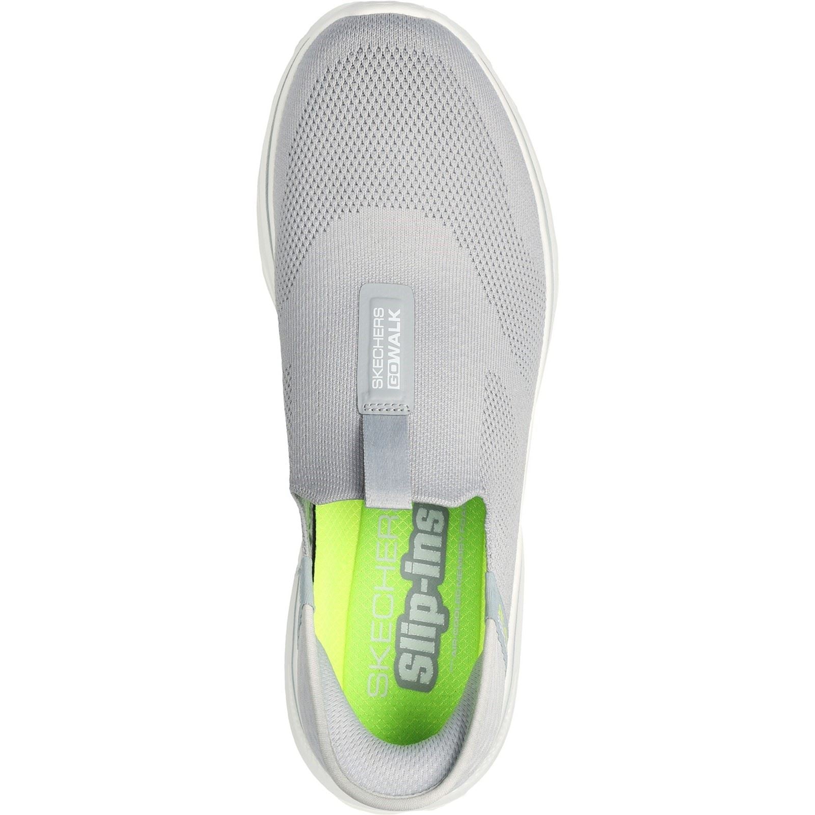 Skechers GO WALK 7 Easy On 2 Baskets En Maille Gris/Jaune Pour Hommes