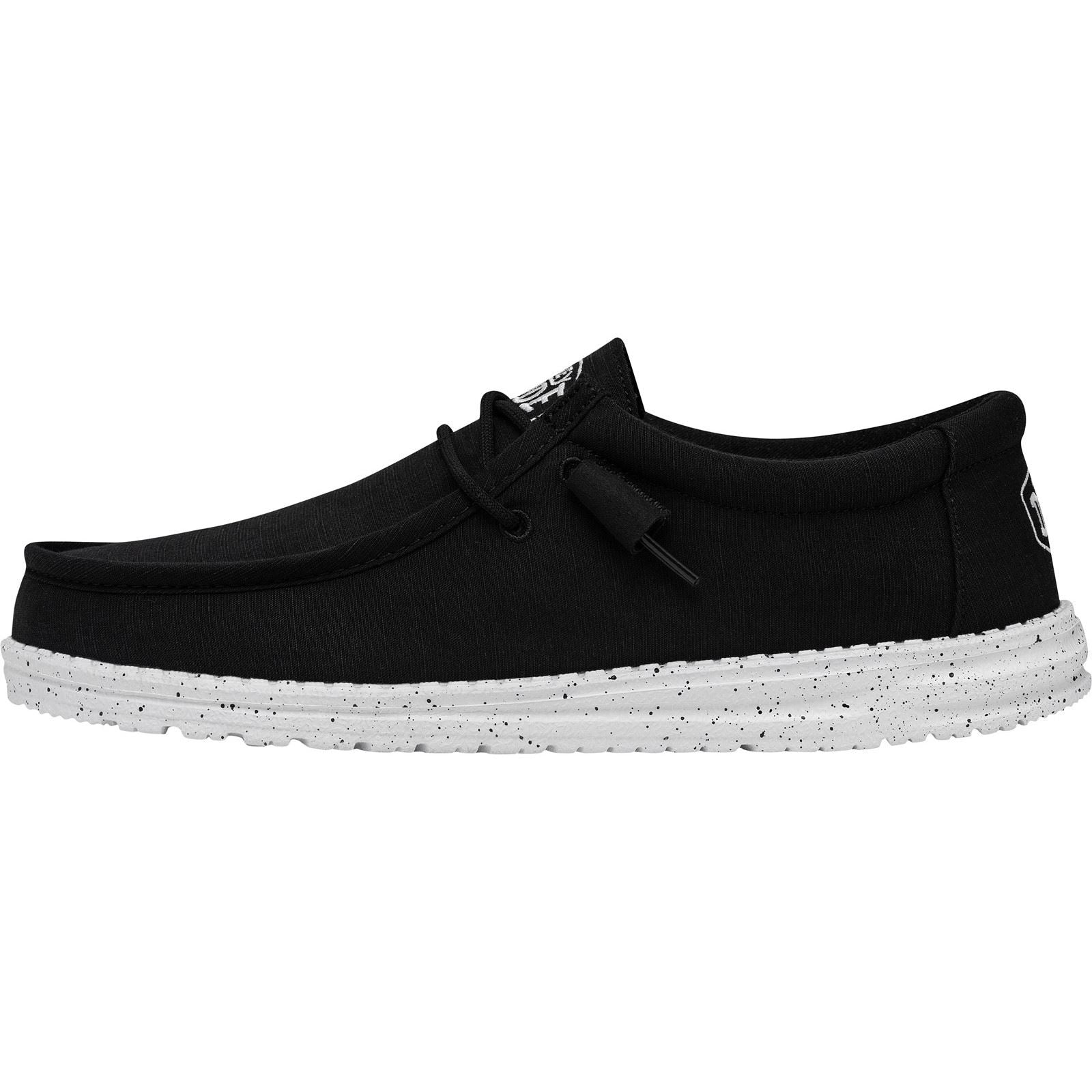 HEYDUDE Wally Slub Chaussures Bateau Noires Pour Hommes