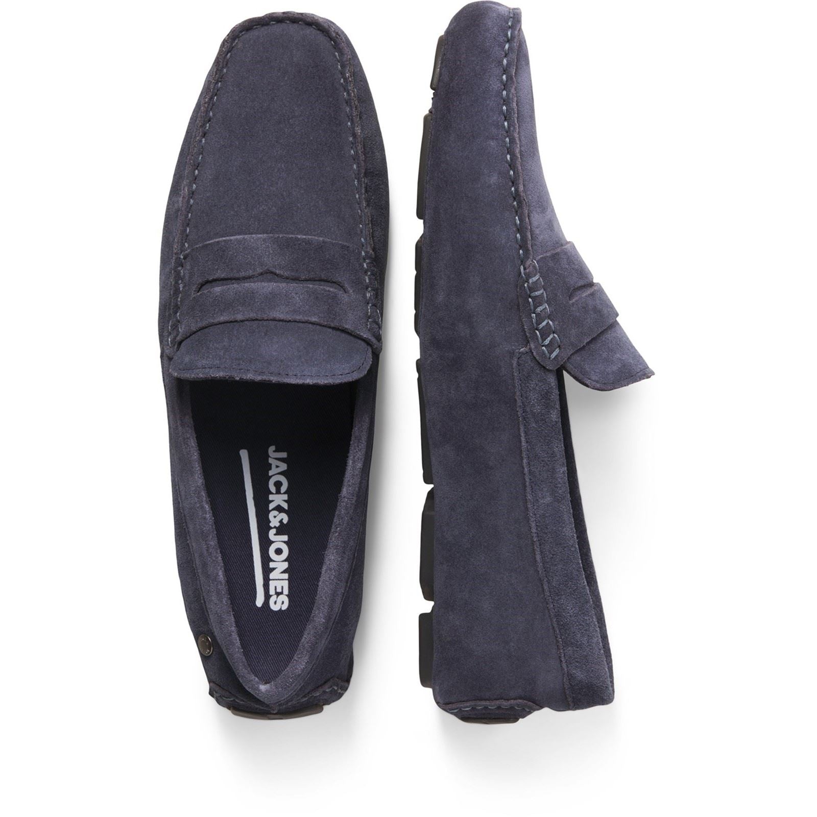 Jack & Jones Jensen Chaussures Mocassins Blazer Bleu Marine Pour Homme En Suède