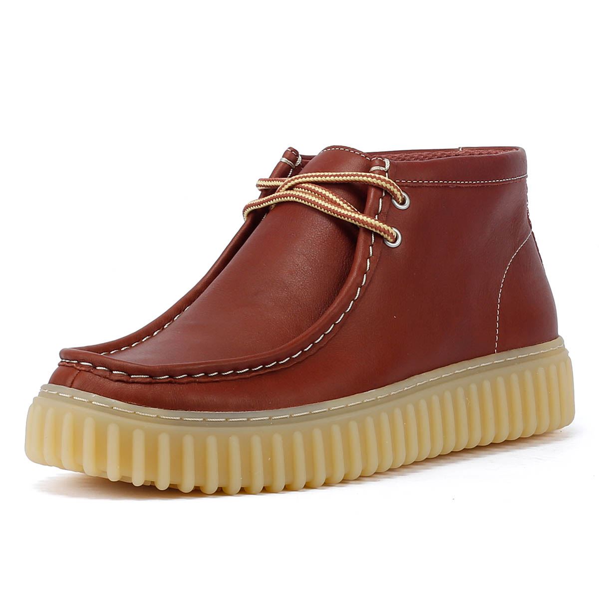 Clarks Main Torhill Hi Bottes Hommes En Cuir Marron