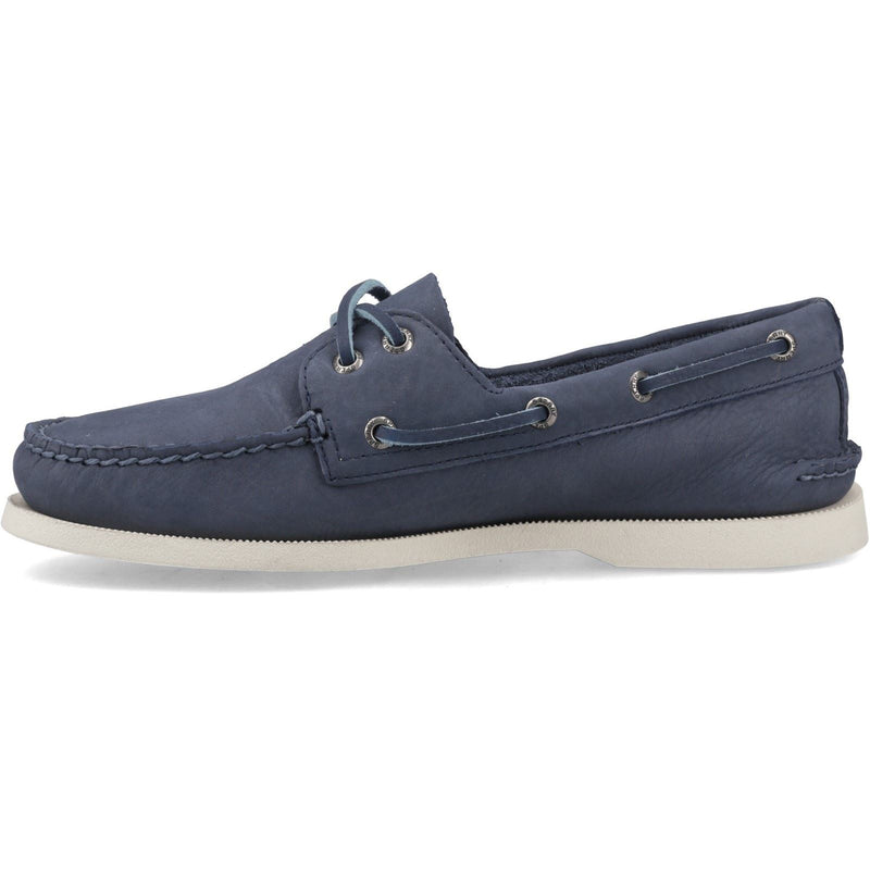 Sperry Authentic 2 Eye Chaussures Bateau Pour Hommes En Cuir Bleu Foncé